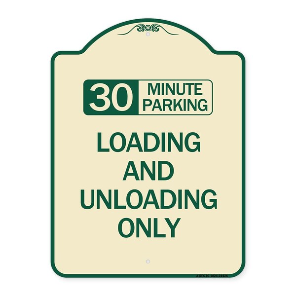 30 Minute Parking Loading and Unloading Heavy-Gauge Aluminum Sign, 24" x 18", TG-1824-24426